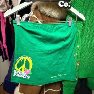 Señor Frog's Green Strapless Tube Top with Peace Logo